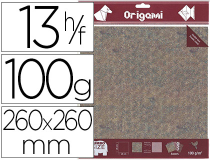 PAPIER PLIAGE OZ INTERNATIONAL ORIGAMI 260X260MM 100G/M2 DOUBLE FACE DCOR DINOSAURES COLORIS ASSORTIS 12F