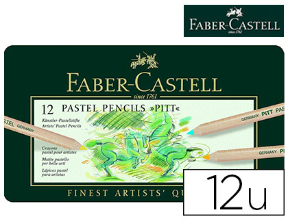 CRAYON FABER CASTELL PITT PASTEL SEC PIGMENTS PREMIRE QUALIT MINE DIAMTRE 4.3MM BOTE MTAL 12 UNITS