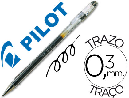 STYLO-BILLE PILOT G1 5 CRITURE FINE 0.3MM ENCRE GEL RECHARGEABLE CORPS TRANSLUCIDE COLORIS NOIR