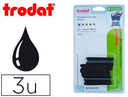 RECHARGE TAMPON TRODAT 4916 NOIR BLISTER 3 UNITS