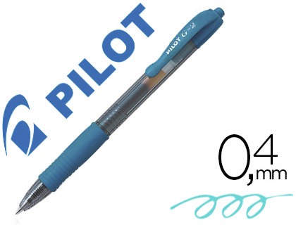 ROLLER PILOT G2 7 FUN ECRITURE MOYENNE 0.4MM ENCRE GEL RETRACTABLE CORPS TRANSLUCIDE GRIP CAOUTCHOUC COULEUR TURQUOISE