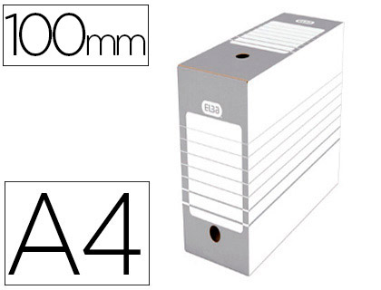 BOTE ARCHIVES ELBA CARTON 466X440MM DOS 100MM SYSTME MONTAGE AUTOMATIQUE COLORIS GRIS