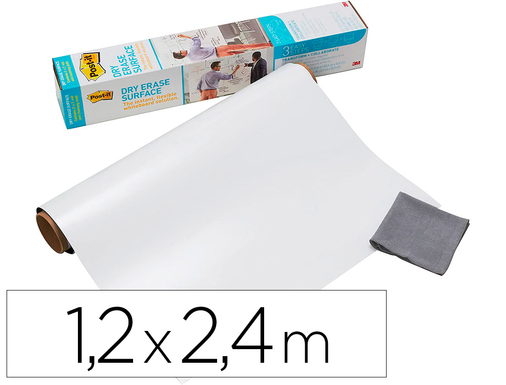 TABLEAU BLANC POST-IT ADHESIF EFFACABLE EN ROULEAU          1,219X2,42M
