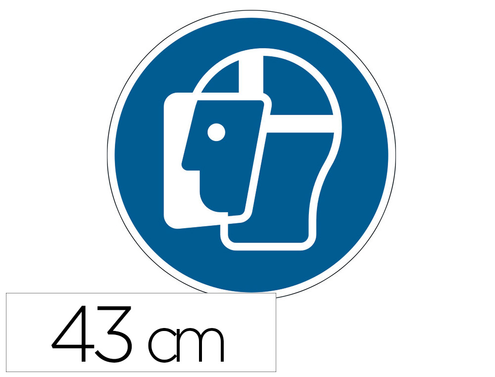 PICTOGRAMME AU SOL PORT VISIERE PROTECTION            OBLIGATOIRE DURABLE ADHESIF   NON PERMANENT DIAMETRE 430MM