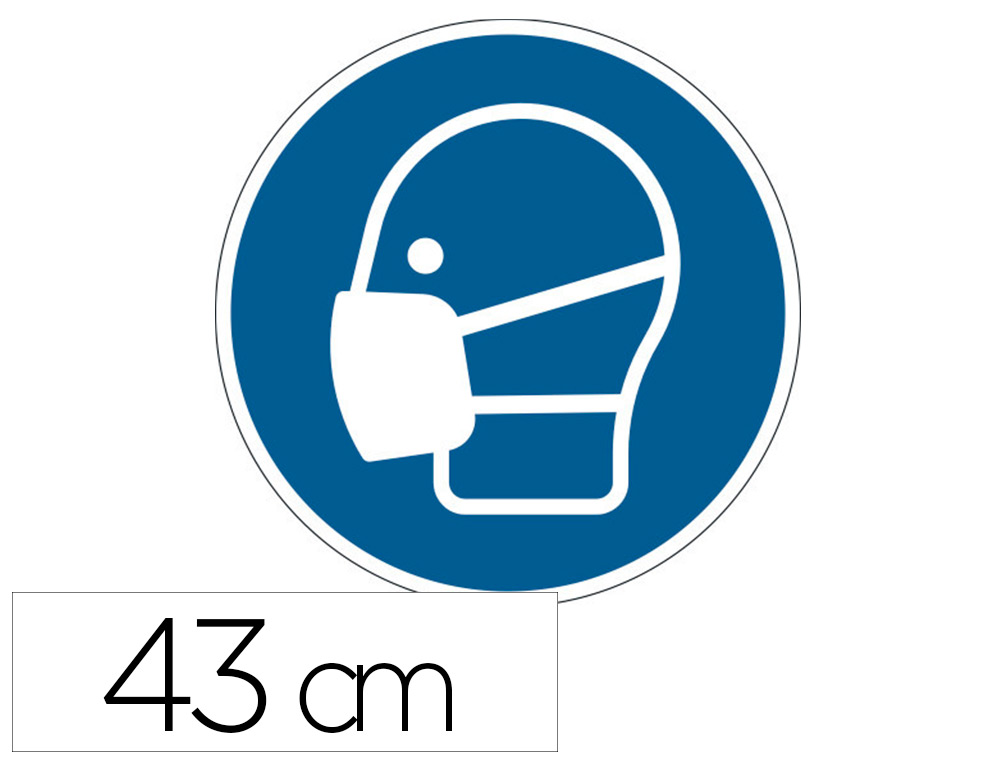 PICTOGRAMME AU SOL PORT MASQUE OBLIGATOIRE DURABLE    ADHESIF NON PERMANENT         DIAMETRE 430MM