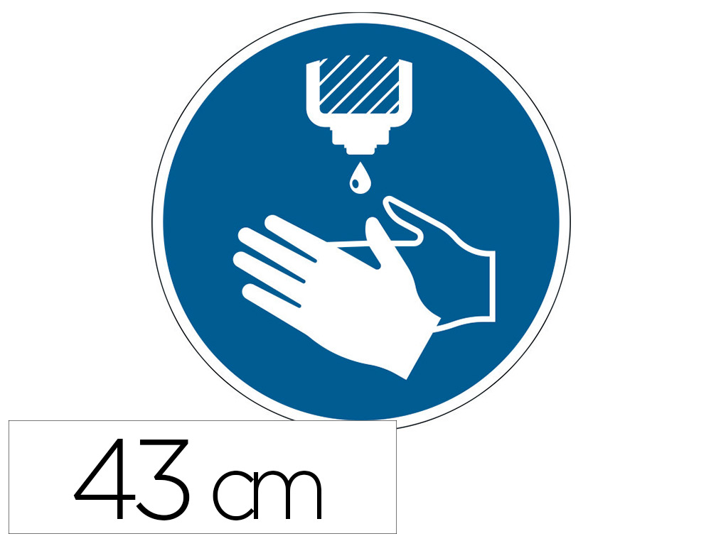 PICTOGRAMME AU SOL DESINFECTEZ-VOUS LES MAINS    DURABLE ADHESIF NON PERMANENT DIAMETRE 430MM