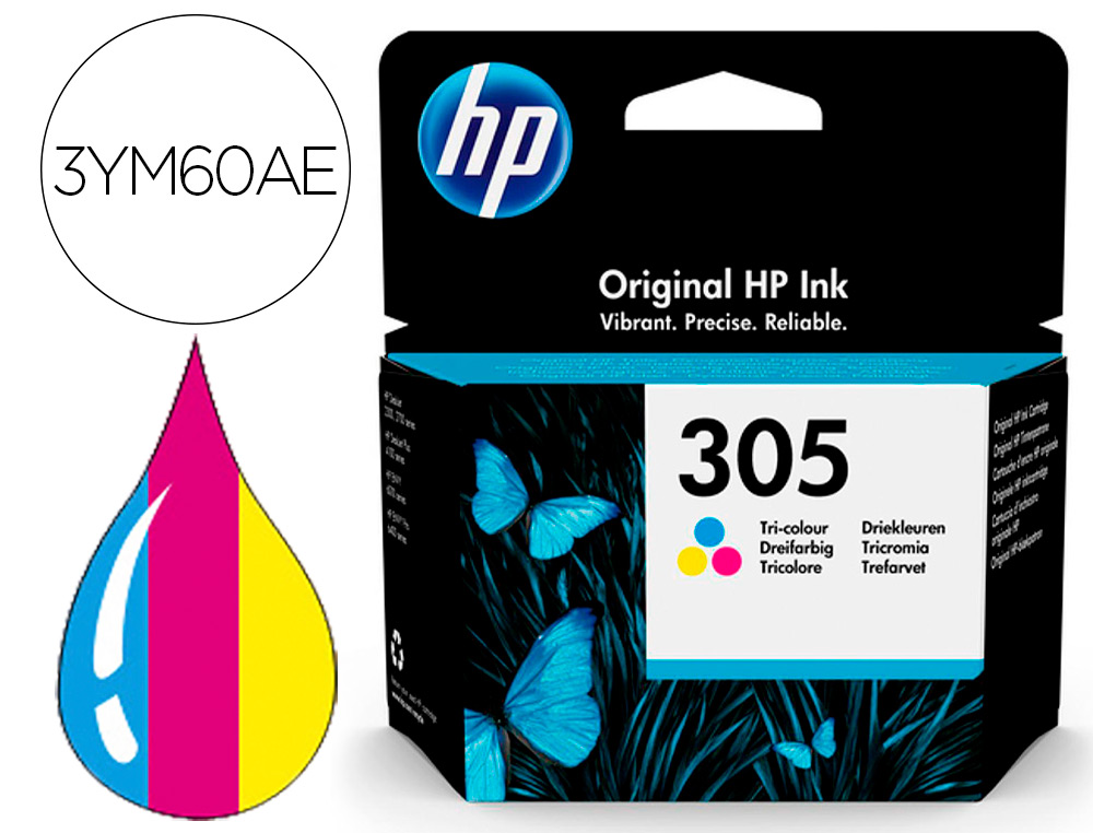 CARTOUCHE D'ENCRE HP 305 POUR HP ENVY 6010/22/30/32 ET      DESKJET CYAN,MAGENTA,JAUNE    2710/2720/2721/2722/2723/2724