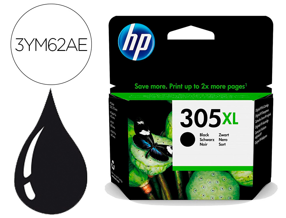 CARTOUCHE D'ENCRE HP 305XL POUR HP ENVY 6010/22/30/32 ET DESKJET NOIRE                 2710/2720/2721/2722/2723/2724