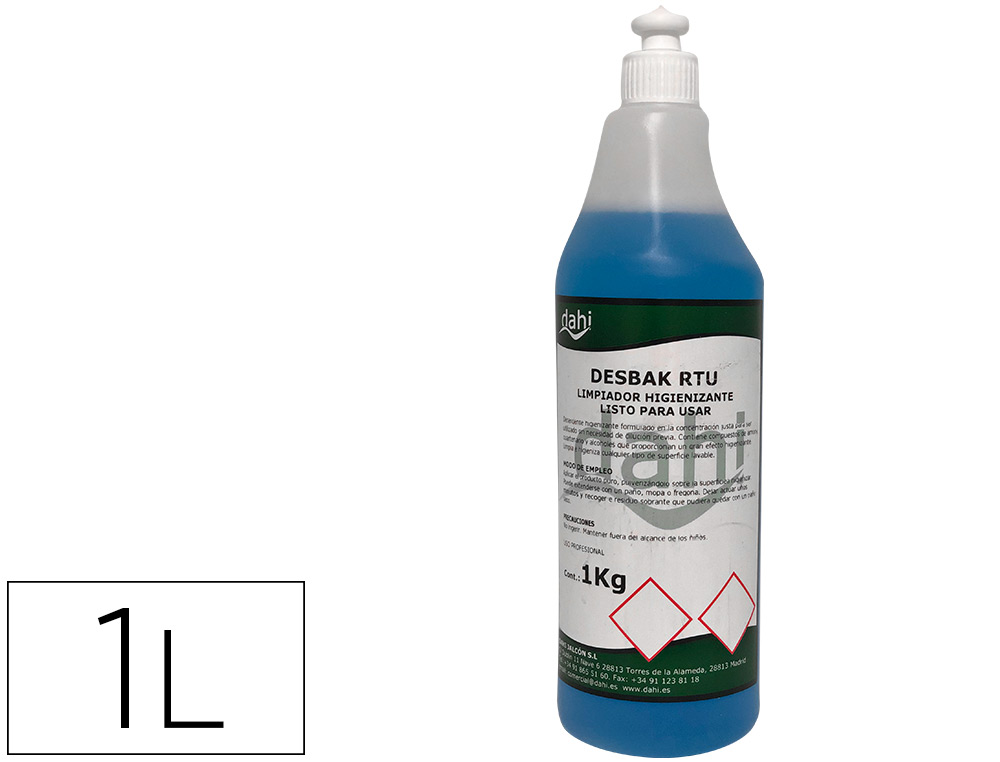 NETTOYANT BACTERICIDE DESBAKAZUL SANS RINAGE       BOUTEILLE 1 LITRE
