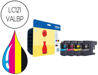 CARTOUCHE ENCRE BROTHER LC-121 MFC-J6520DW / J6720DW  / J6920DW PACK COULEUR NOIR   JAUNE CYAN MAGENTA 300 PAGES