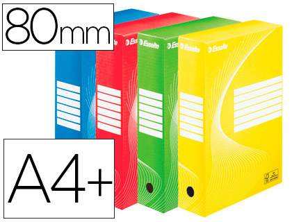BOTE ARCHIVES ESSELTE VIVIDA CARTON ONDUL RECYCLABLE A4 2 50X80X352MM PAROIS DOUBLES DOS 80MM LIVR PLAT ASS - 10 UN