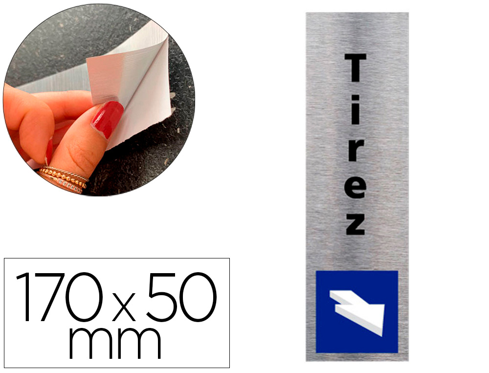 PLAQUE DE PORTE TIREZ SIGNALETIQUE BIZ AVEC         PICTOGRAMME SENS OUVERTURE    ALUMINIUM DOUBLE FACE
