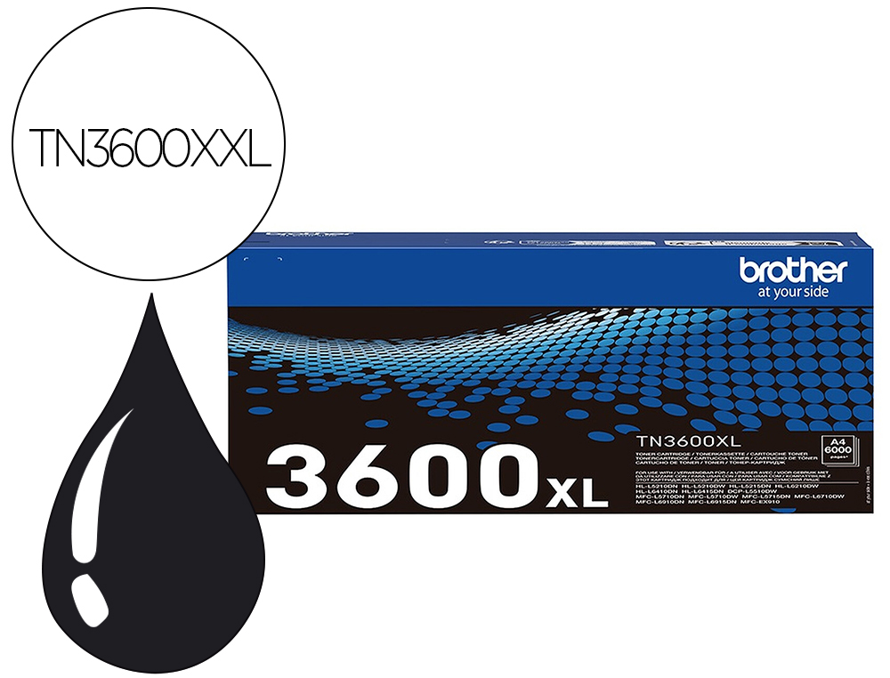 TONER LASER BROTHER TN3600XXL 11000P COLORIS NOIR