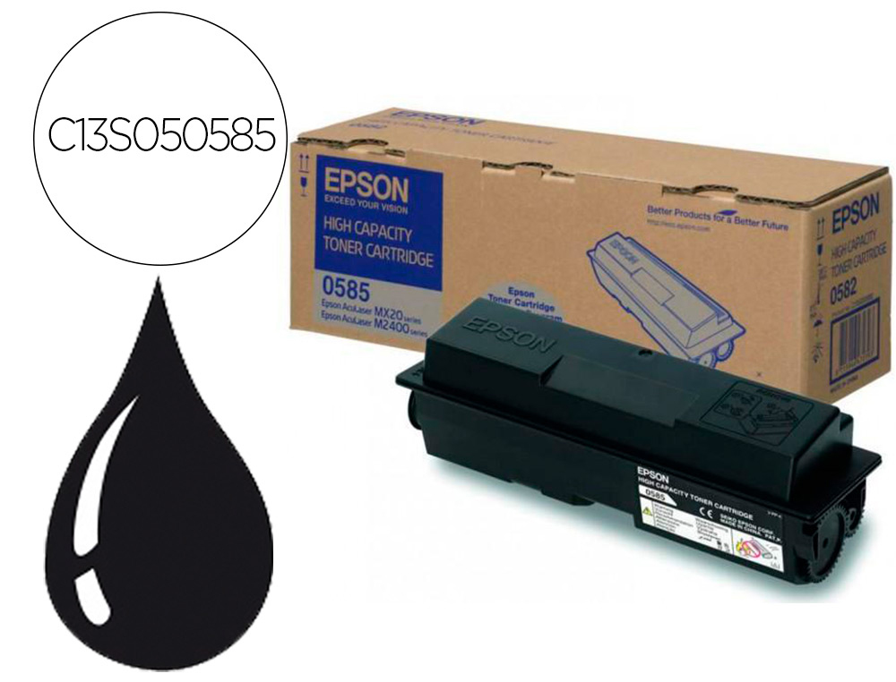 TONER LASER EPSON S050585 C13S050585 POUR ACULASER ALMX20 ALM2300 2400 COULEUR NOIR 3000P