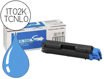 TONER LASER KYOCERA 1T02KTCNL0 TK580C POUR FSC5150DN/P6021CDN COULEUR CYAN 2800P