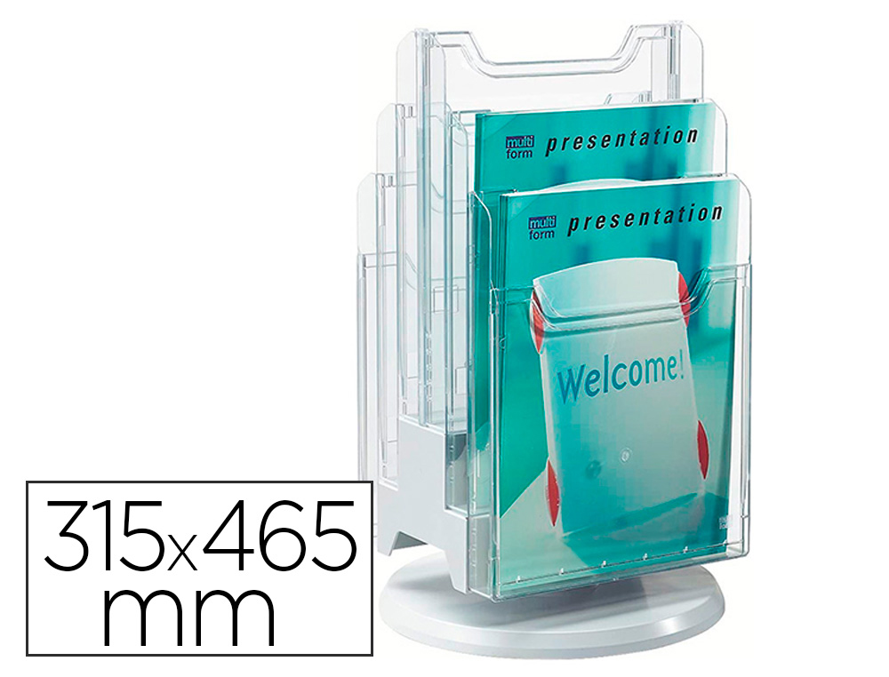 TOURNIQUET DE TABLE EXACOMPTA VERTICALE A4 6 COMPARTIMENTS  STABLE ET PIVOTANT GRIS       CRSITAL