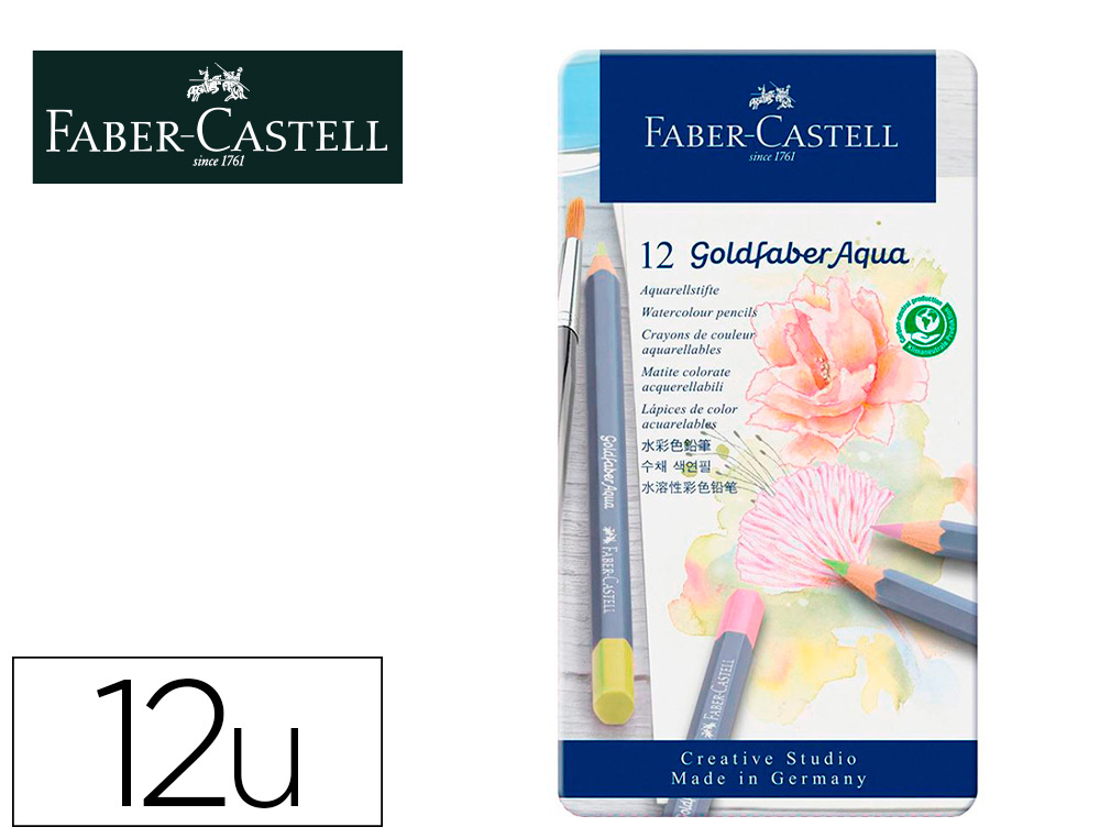 CRAYON  DE COULEUR GOLD FABER AQUA PASTEL BOITE DE 12