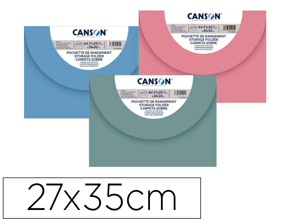 POCHETTE DE RANGEMENT CANSON 27X35CM 500 -                PASTEL ASSORTIES NEW