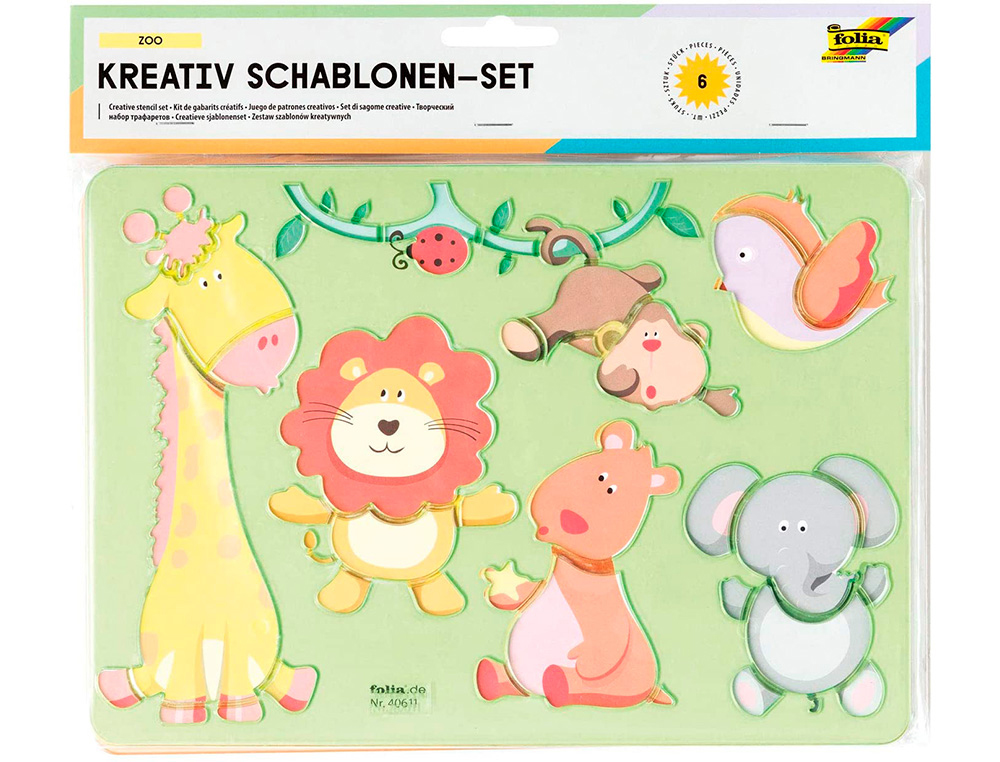 LIVRE POCHOIR ZOO AVEC MODELE DE DESSIN X6