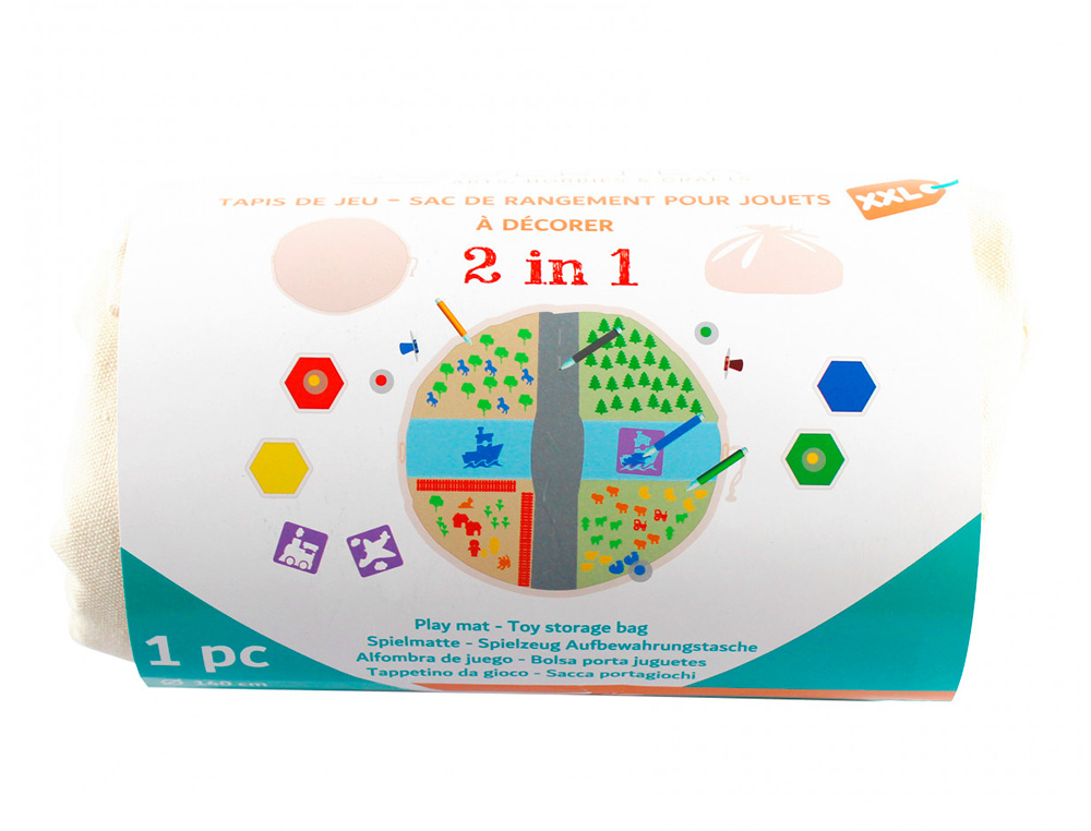 TAPIS DE JEU ET SAC DE RANGEMENT SODERTEX 2 EN 1 -   DIAM 140 CM - 1 PC - 1        COLORIS