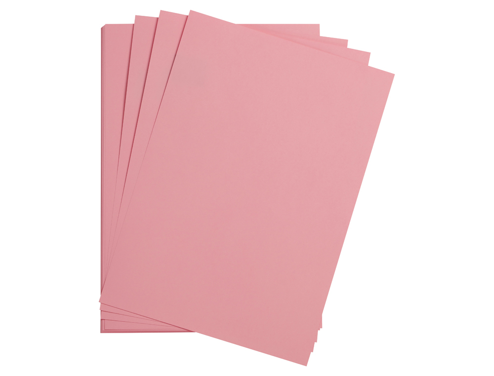 FEUILLE PAPIER CLAIREFONTAINE MAYA 270G 500X700MM COLORIS   ROSE CLAIR PAQUET 25 UNITES