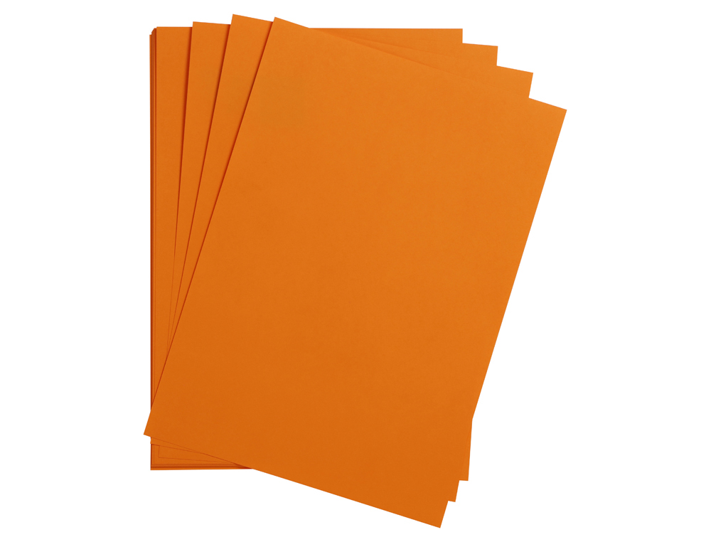 FEUILLE PAPIER CLAIREFONTAINE MAYA 270G 500X700MM COLORIS   CLEMENTINE PAQUET 25 UNITES