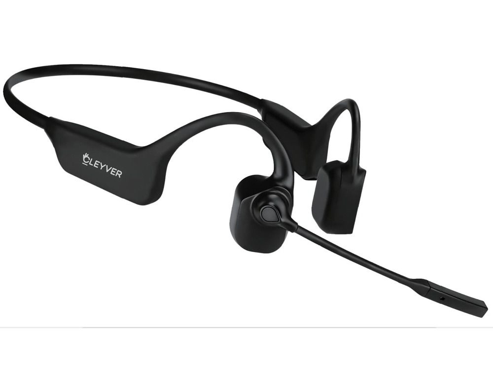 CASQUE SANS FIL CLEYVER CONDUCTION OSSEUSE OPEN EAR   UC BLUETOOTH + DONGLE USB     COLORIS NOIR