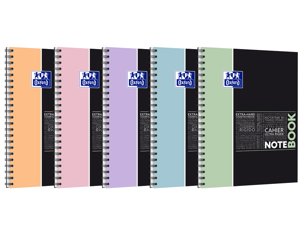 NOTEBOOK OXFORD ETUDIANT INTEGRALE 4 TROUS 230X297MM   160 PAGES OPTIK PAPER 5X5 COL PASTEL ASS LOT DE 20 BLOCS