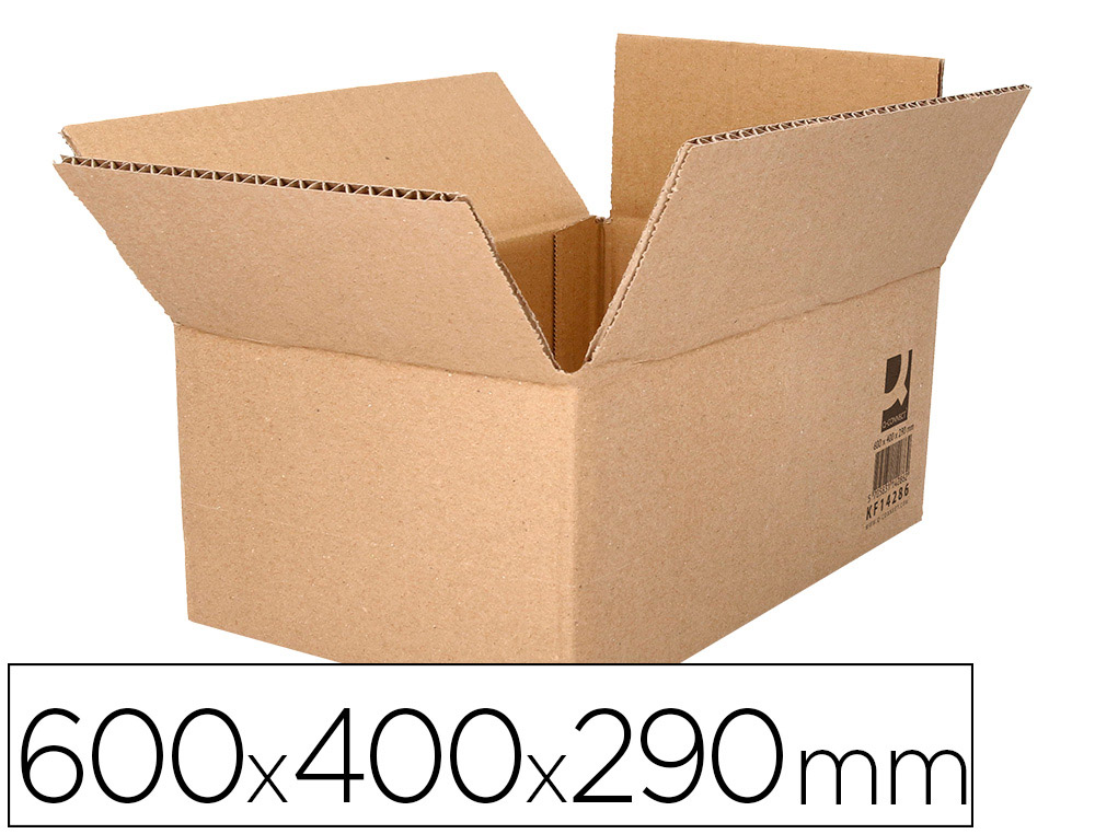 CAISSE AMERICAINE Q-CONNECT ULTRA-RESISTANTE CARTON       RECYCLE DOUBLE CANNELURE 7MM  600X400X290MM COLORIS KRAFT