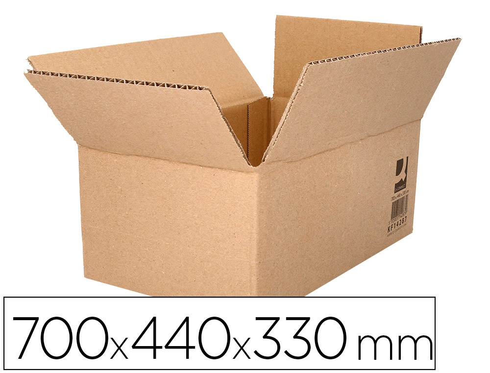 CAISSE AMERICAINE Q-CONNECT ULTRA-RESISTANTE CARTON       RECYCLE DOUBLE CANNELURE 7MM  700X440X330MM COLORIS KRAFT