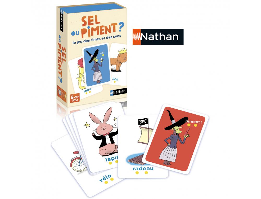 FRANCAIS NATHAN SEL OU PIMENT INGREDIENTS POTIONS 66 CARTES MOT ILLUSTREES 4 CARTES       CHAUDRON 4 CARTES SORCIERE 2