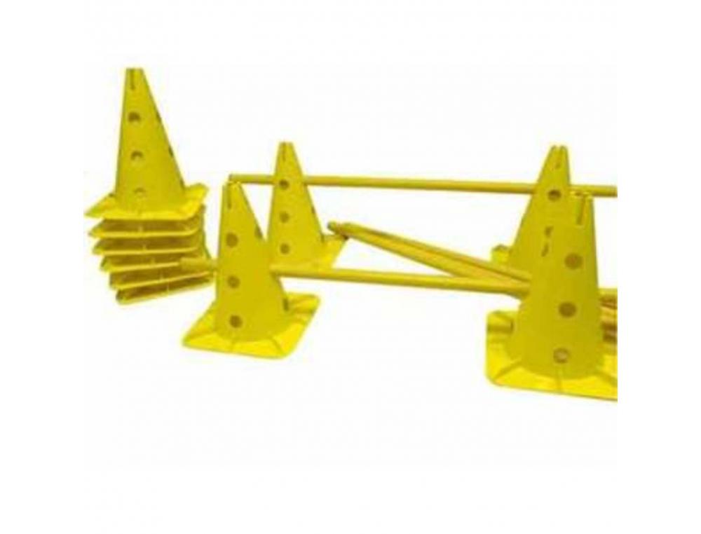 ACCESSOIRES DE PARCOURS FIRST LOISIRS KIT MULTISAUT         HAUTEURS DE SAUT REGLABLE 10  CONES A 12 TROUS 5 JALONS