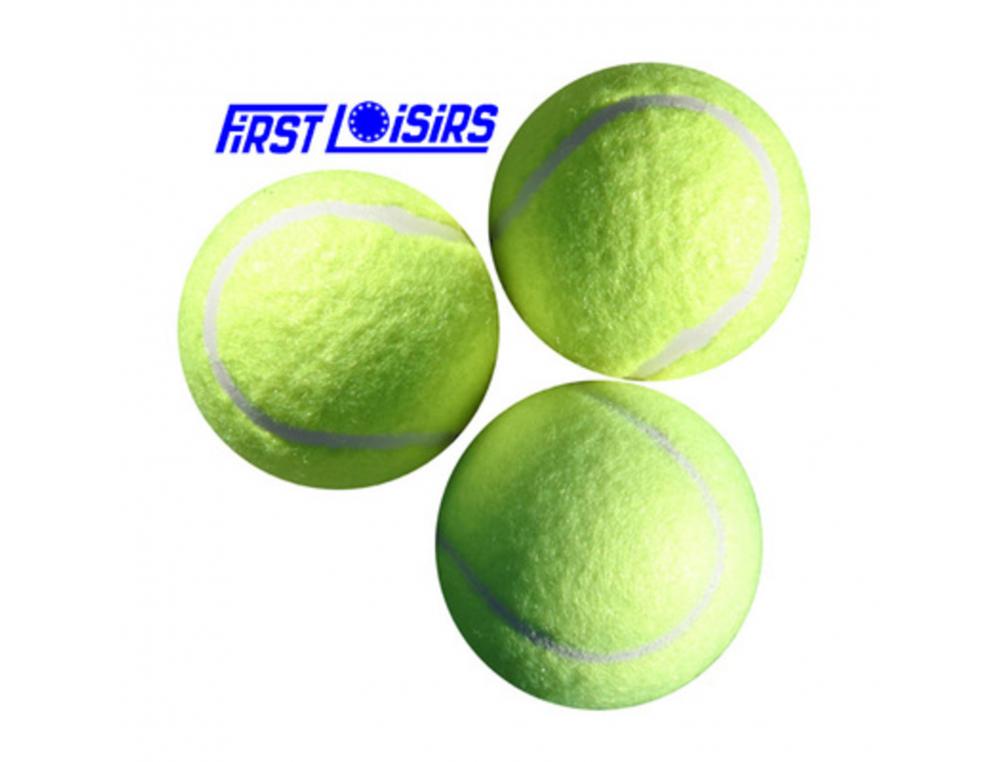 TENNIS FIRST LOISIRS BALLES DE TENNIS NON PRESSURISEES    LOT DE 3 COLORIS JAUNE