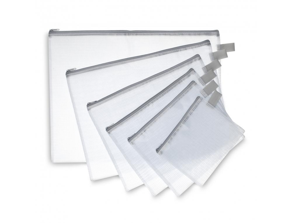 POCHETTE WONDAY ZIPPEE PVC RENFORCEE 13X17CM USAGE       BUREAU COLORIS                SEMI-TRANSPARENT