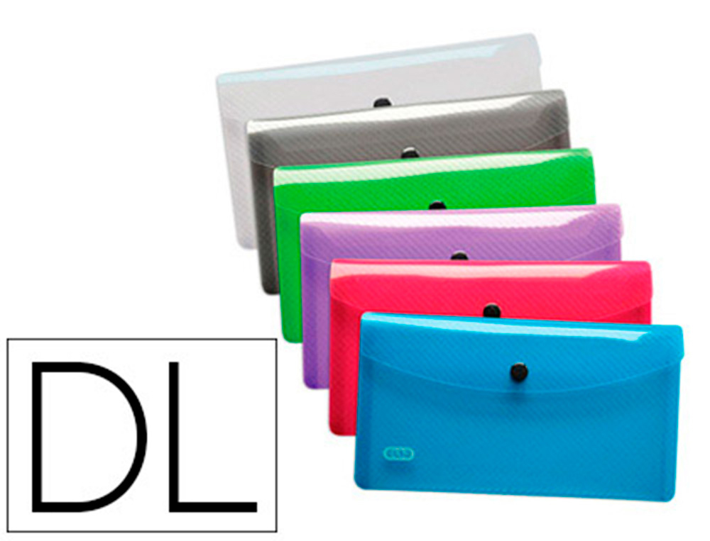 CHEMISE POCHETTE OXFORD HAWAI PP TRANSLUCIDE FORMAT DL      120X220MM FERMETURE BOUTON    PRESSION COLORIS ALEATOIRE