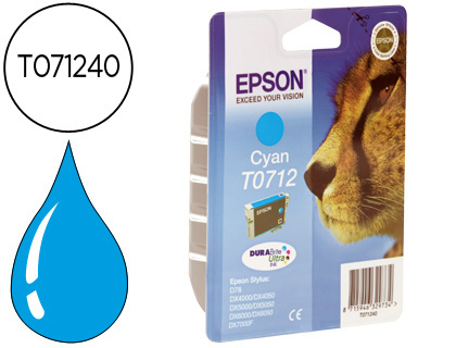 CARTOUCHE EPSON T0712 JET D'ENCRE C13T07124010 COULEUR CYAN 385P