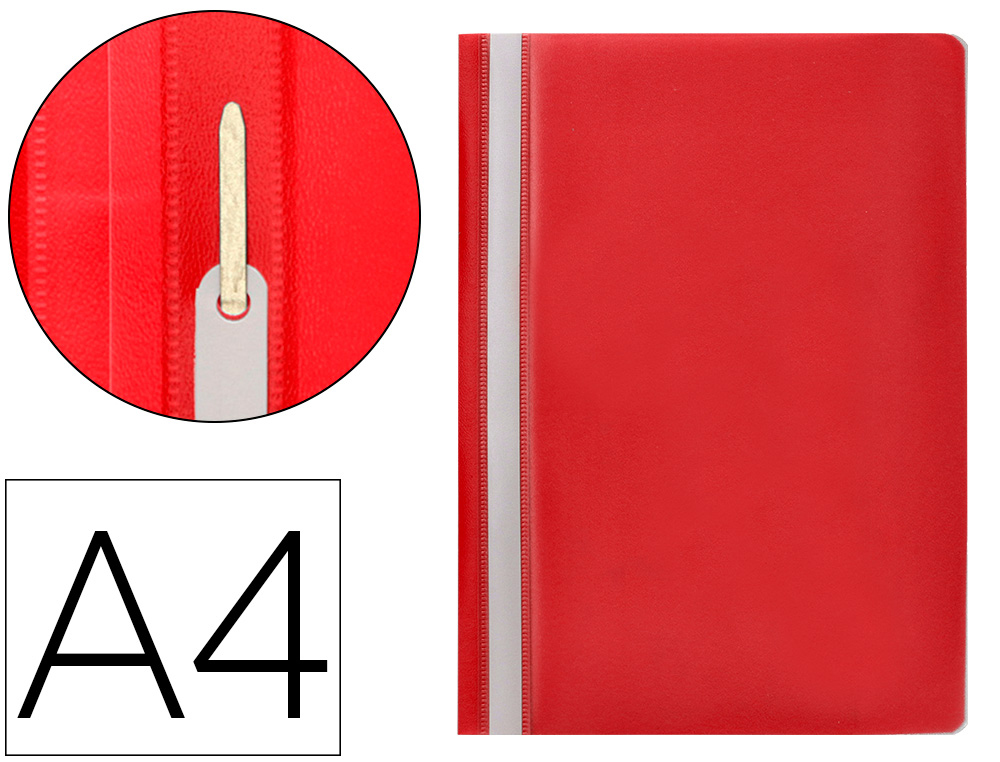 CHEMISE PRSENTATION Q-CONNECT  LAMELLES POLYPROPYLNE 18/100E DOCUMENT PERFOR A4 30F PORTE-TIQUETTE COLORIS ROUGE