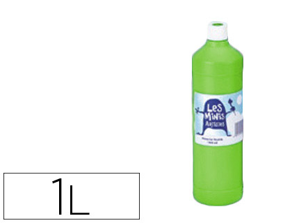 GOUACHE MINI ARTISTES CONOMIQUE ULTRA-LAVABLE PRTE  L'EMPLOI PAISSE ONCTUEUSE COLORIS VERT PRINTEMPS FLACON 1000ML