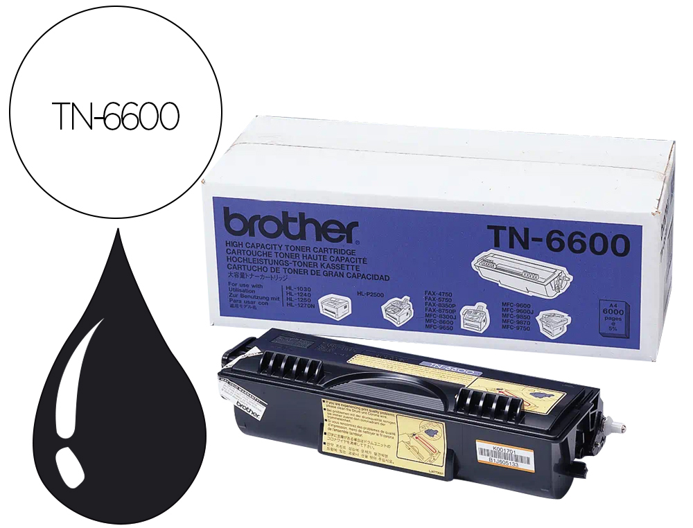 TONER LASER BROTHER TN6600 COULEUR NOIR HAUTE CAPACIT 6000P