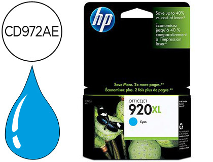 CARTOUCHE HP 920XL JET D'ENCRE CD972AE COULEUR CYAN HAUTE CAPACIT 700P