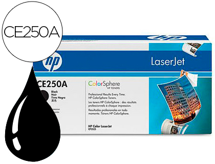TONER LASER HP 504A CE250A COULEUR NOIR 5000P