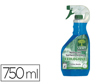 NETTOYANT ARBRE VERT COLOGIQUE SURFACES VITRES TAGRES EN VERRE MIROIRS BUREAU TABLE PORTE POIGNES SPRAY 750 ML