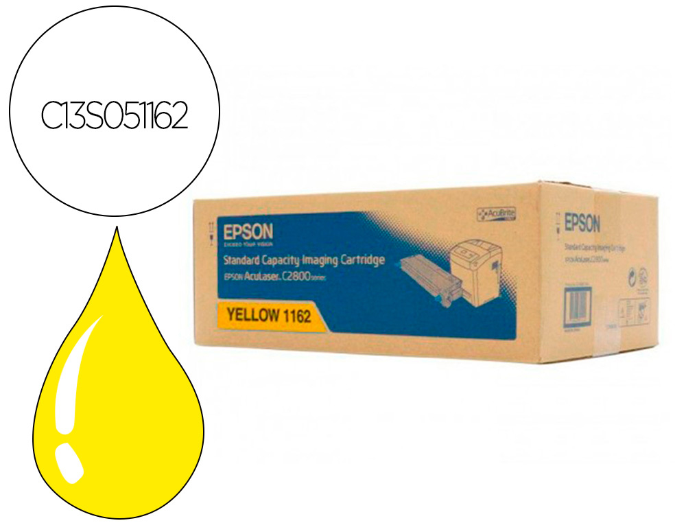 TONER LASER EPSON S051162 C13S051162 COULEUR JAUNE 2000P