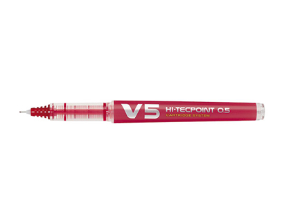 ROLLER PILOT V5 RECHARGEABLE CRITURE FINE 0.3MM NIVEAU ENCRE LIQUIDE VISIBLE COLOGIQUE RGULATEUR DBIT ROUGE