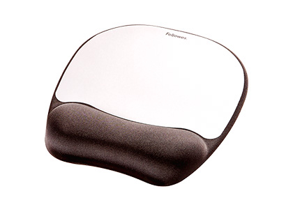 TAPIS SOURIS FELLOWES ERGO MOUSSE ALUMINIUM REPOSE-POIGNET NOIR