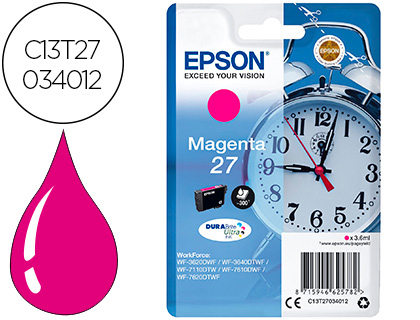 CARTOUCHE EPSON T2703 JET D'ENCRE C13T27034010 COULEUR MAGENTA 300P