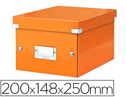 BOTE RANGEMENT LEITZ CLICK&STORE WOW PLIABLE L220XH160XP282MM DOCUMENTS A5 SURFACE LAMINE COLORIS ORANGE