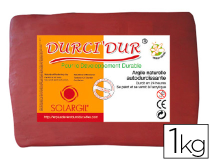 ARGILE AUTODURCISSANTE SOLARGIL DURCI'DUR COLORIS ROUGE PAIN 1KG
