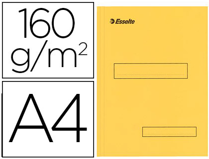SOUS-CHEMISE ESSELTE CARTON KRAFT 160G 230X310MM A4 2 RABATS COLORIS JAUNE