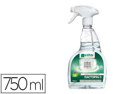 DTERGENT LE VRAI DSINFECTANT BACTOPIN PLUS TOUS TYPES SURFACES COLLECTIVITS MILIEUX MDICALISS SPORTIFS SPRAY 750ML